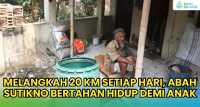 Abah Sutikno, Mengais Rongsok 20 KM Sehari Demi Anak-Anaknya